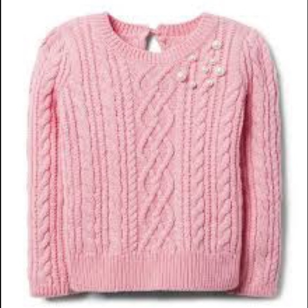Janie & Jack cableknit pink sweater